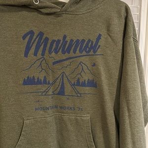 EUC Marmot Night Camp Hoodie in a deep green